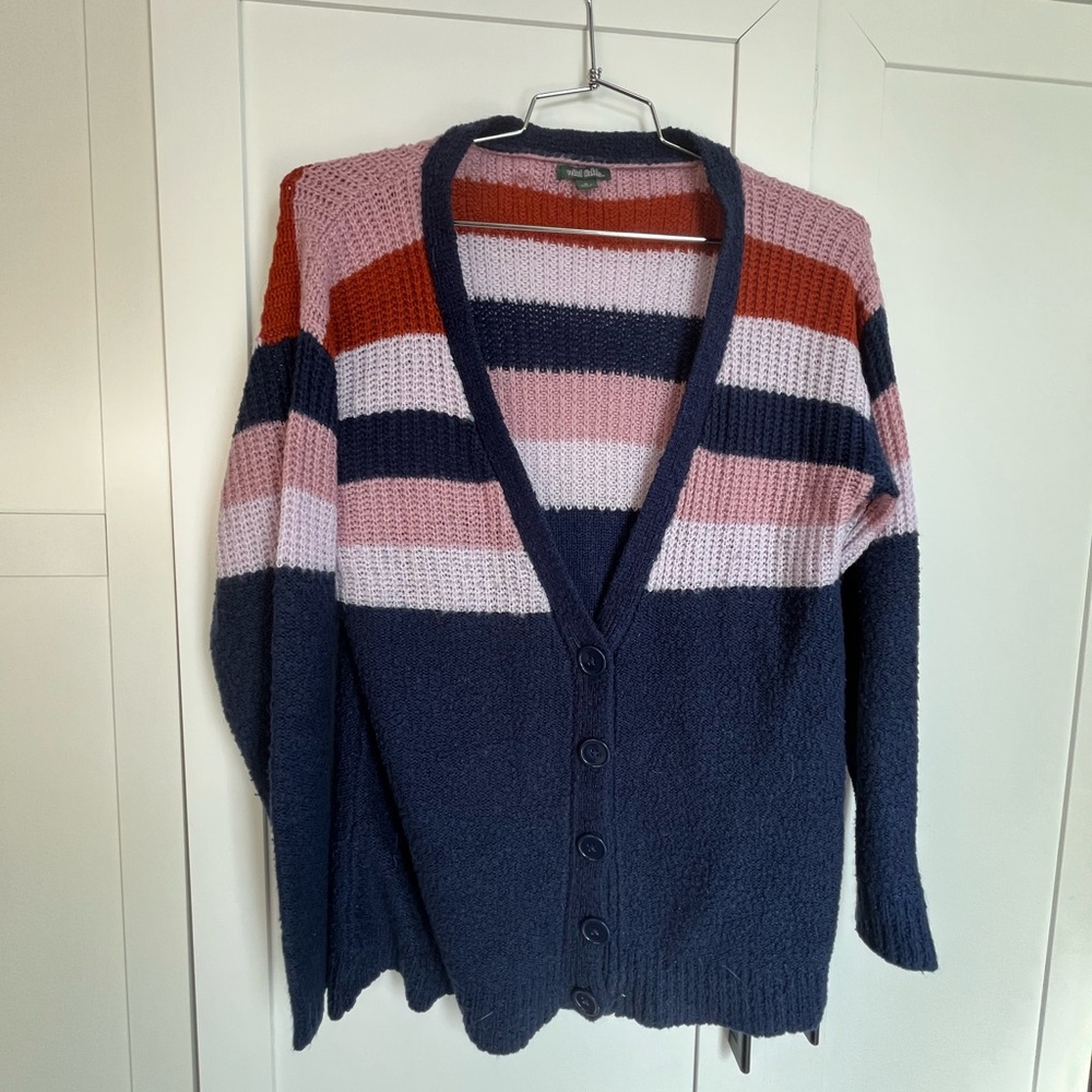 Striped Navy and Pink Women's Sweater